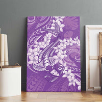 Purple Polynesia Hammerhead Shark Tattoo With Plumeria Lei Canvas Wall Art LT14 - Polynesian Pride