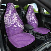 Purple Polynesia Hammerhead Shark Tattoo With Plumeria Lei Car Seat Cover