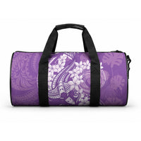 Purple Polynesia Hammerhead Shark Tattoo With Plumeria Lei Duffle Bag LT14 One size Purple - Polynesian Pride