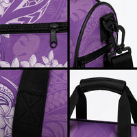 Purple Polynesia Hammerhead Shark Tattoo With Plumeria Lei Duffle Bag LT14 - Polynesian Pride
