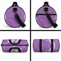 Purple Polynesia Hammerhead Shark Tattoo With Plumeria Lei Duffle Bag LT14 - Polynesian Pride