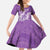 Purple Polynesia Hammerhead Shark Tattoo With Plumeria Lei Family Matching Off The Shoulder Long Sleeve Dress and Hawaiian Shirt