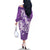 Purple Polynesia Hammerhead Shark Tattoo With Plumeria Lei Family Matching Off The Shoulder Long Sleeve Dress and Hawaiian Shirt