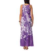 Purple Polynesia Hammerhead Shark Tattoo With Plumeria Lei Family Matching Tank Maxi Dress and Hawaiian Shirt