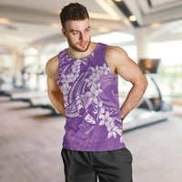 Purple Polynesia Hammerhead Shark Tattoo With Plumeria Lei Men Tank Top LT14 Purple - Polynesian Pride