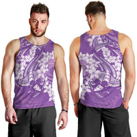 Purple Polynesia Hammerhead Shark Tattoo With Plumeria Lei Men Tank Top LT14 - Polynesian Pride