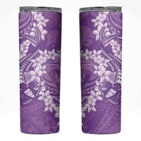 Purple Polynesia Hammerhead Shark Tattoo With Plumeria Lei Skinny Tumbler