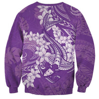 Purple Polynesia Hammerhead Shark Tattoo With Plumeria Lei Sweatshirt LT14 - Polynesian Pride