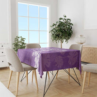 Purple Polynesia Hammerhead Shark Tattoo With Plumeria Lei Tablecloth