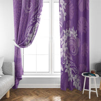 Purple Polynesia Hammerhead Shark Tattoo With Plumeria Lei Window Curtain LT14 - Polynesian Pride