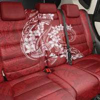 Red Polynesia Hammerhead Shark Tattoo With Plumeria Lei Back Car Seat Cover