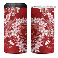 Red Polynesia Hammerhead Shark Tattoo With Plumeria Lei 4 in 1 Can Cooler Tumbler LT14 One Size: 16 oz Red - Polynesian Pride