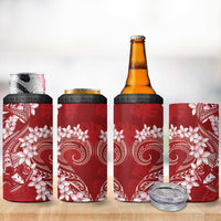 Red Polynesia Hammerhead Shark Tattoo With Plumeria Lei 4 in 1 Can Cooler Tumbler LT14 - Polynesian Pride