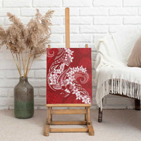 Red Polynesia Hammerhead Shark Tattoo With Plumeria Lei Canvas Wall Art LT14 - Polynesian Pride