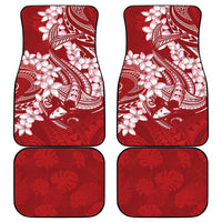 Red Polynesia Hammerhead Shark Tattoo With Plumeria Lei Car Mats LT14 - Polynesian Pride