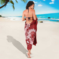 Red Polynesia Hammerhead Shark Tattoo With Plumeria Lei Sarong