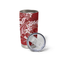 Red Polynesia Hammerhead Shark Tattoo With Plumeria Lei Tumbler Cup