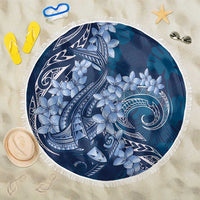 Navy Blue Polynesia Hammerhead Shark Tattoo With Plumeria Lei Beach Blanket LT14 One Size 150cm Navy Blue - Polynesian Pride