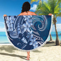 Navy Blue Polynesia Hammerhead Shark Tattoo With Plumeria Lei Beach Blanket LT14 - Polynesian Pride