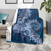 Navy Blue Polynesia Hammerhead Shark Tattoo With Plumeria Lei Blanket LT14 - Polynesian Pride