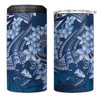 Navy Blue Polynesia Hammerhead Shark Tattoo With Plumeria Lei 4 in 1 Can Cooler Tumbler LT14 One Size: 16 oz Navy Blue - Polynesian Pride
