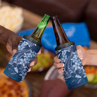 Navy Blue Polynesia Hammerhead Shark Tattoo With Plumeria Lei 4 in 1 Can Cooler Tumbler LT14 - Polynesian Pride