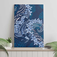 Navy Blue Polynesia Hammerhead Shark Tattoo With Plumeria Lei Canvas Wall Art LT14 - Polynesian Pride