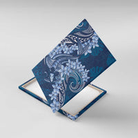 Navy Blue Polynesia Hammerhead Shark Tattoo With Plumeria Lei Canvas Wall Art LT14 With Frame Navy Blue - Polynesian Pride