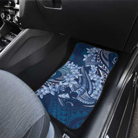 Navy Blue Polynesia Hammerhead Shark Tattoo With Plumeria Lei Car Mats LT14 - Polynesian Pride