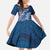 Navy Blue Polynesia Hammerhead Shark Tattoo With Plumeria Lei Family Matching Off The Shoulder Long Sleeve Dress and Hawaiian Shirt