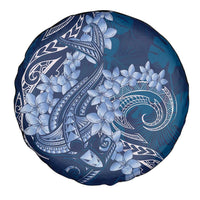 Navy Blue Polynesia Hammerhead Shark Tattoo With Plumeria Lei Spare Tire Cover LT14 - Polynesian Pride
