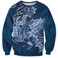 Navy Blue Polynesia Hammerhead Shark Tattoo With Plumeria Lei Sweatshirt LT14 Unisex Navy Blue - Polynesian Pride