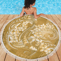 Yellow Polynesia Hammerhead Shark Tattoo With Plumeria Lei Beach Blanket LT14 - Polynesian Pride