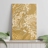 Yellow Polynesia Hammerhead Shark Tattoo With Plumeria Lei Canvas Wall Art LT14 - Polynesian Pride