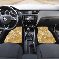 Yellow Polynesia Hammerhead Shark Tattoo With Plumeria Lei Car Mats LT14 Set 2pcs - Front Yellow - Polynesian Pride