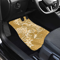 Yellow Polynesia Hammerhead Shark Tattoo With Plumeria Lei Car Mats LT14 - Polynesian Pride