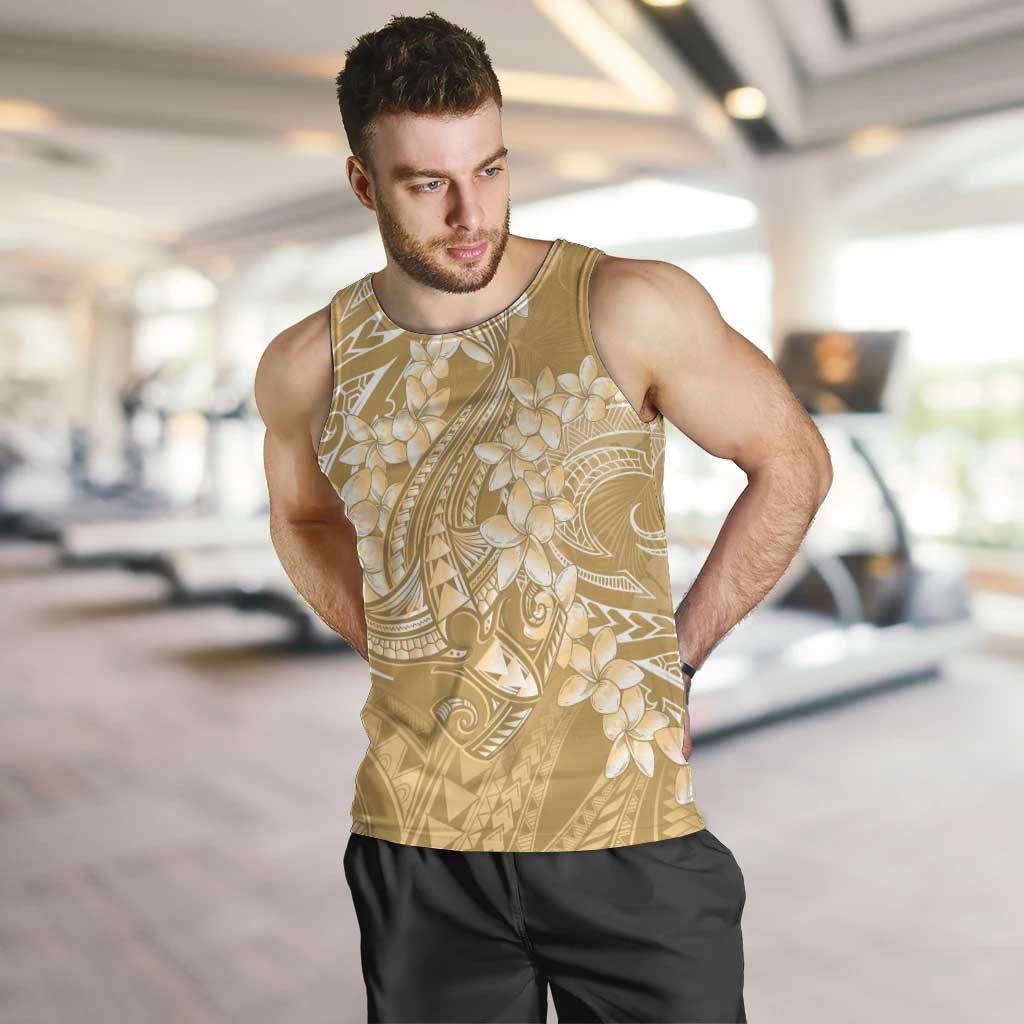 Yellow Polynesia Hammerhead Shark Tattoo With Plumeria Lei Men Tank Top LT14 Yellow - Polynesian Pride