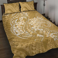 Yellow Polynesia Hammerhead Shark Tattoo With Plumeria Lei Quilt Bed Set LT14 Yellow - Polynesian Pride