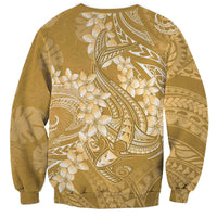 Yellow Polynesia Hammerhead Shark Tattoo With Plumeria Lei Sweatshirt LT14 - Polynesian Pride