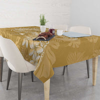 Yellow Polynesia Hammerhead Shark Tattoo With Plumeria Lei Tablecloth LT14 - Polynesian Pride
