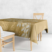 Yellow Polynesia Hammerhead Shark Tattoo With Plumeria Lei Tablecloth LT14 - Polynesian Pride