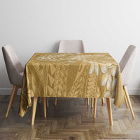 Yellow Polynesia Hammerhead Shark Tattoo With Plumeria Lei Tablecloth LT14 - Polynesian Pride