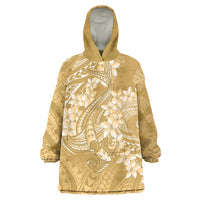 Yellow Polynesia Hammerhead Shark Tattoo With Plumeria Lei Wearable Blanket Hoodie LT14 One Size Yellow - Polynesian Pride