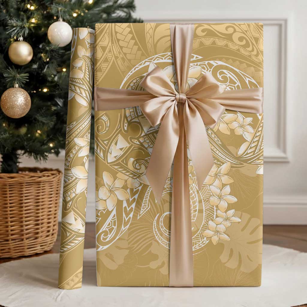 Yellow Polynesia Hammerhead Shark Tattoo With Plumeria Lei Wrapping Paper LT14 - Polynesian Pride