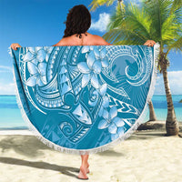 Blue Polynesia Hammerhead Shark Tattoo With Plumeria Lei Beach Blanket LT14 - Polynesian Pride