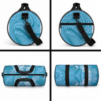 Blue Polynesia Hammerhead Shark Tattoo With Plumeria Lei Duffle Bag LT14 - Polynesian Pride