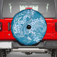 Blue Polynesia Hammerhead Shark Tattoo With Plumeria Lei Spare Tire Cover LT14 - Polynesian Pride