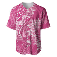 Pink Polynesia Hammerhead Shark Tattoo With Plumeria Lei Baseball Jersey