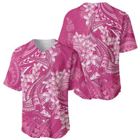 Pink Polynesia Hammerhead Shark Tattoo With Plumeria Lei Baseball Jersey