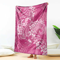 Pink Polynesia Hammerhead Shark Tattoo With Plumeria Lei Blanket LT14 - Polynesian Pride